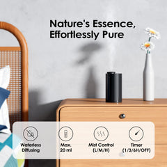 Home office setup with the waterless diffuser in use