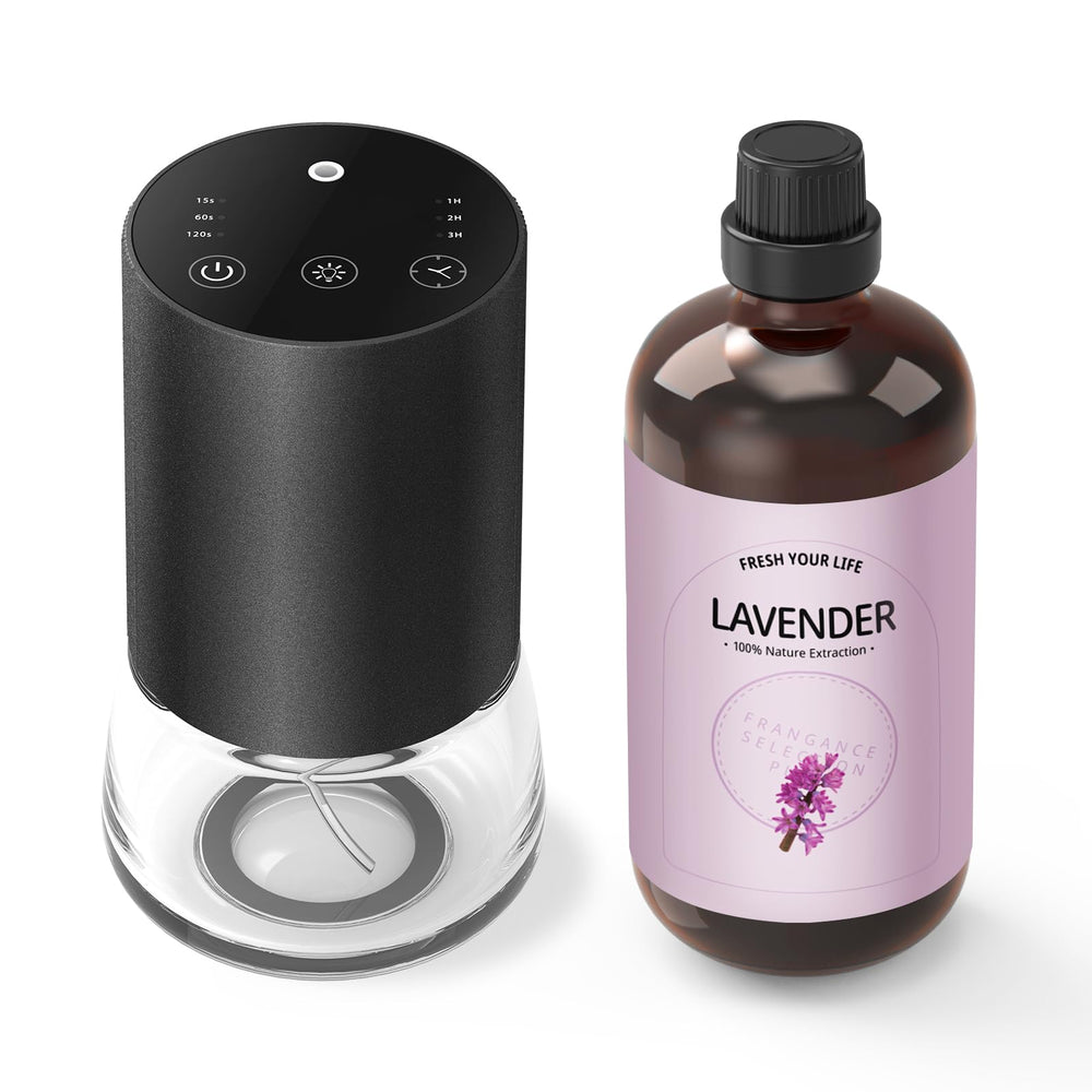 Waterless diffuser 100ml in black set – front view