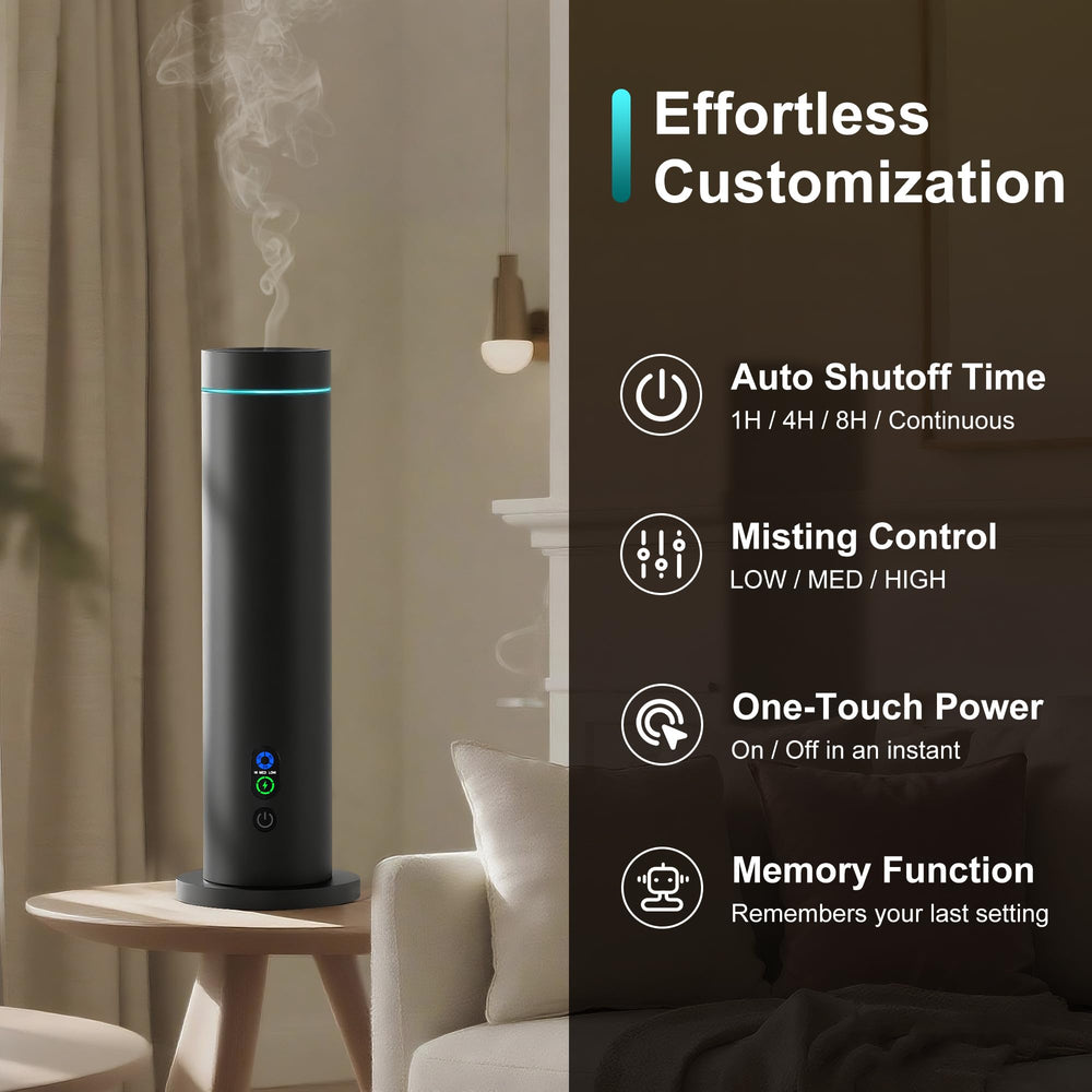 Whisper-quiet operation in bedroom or office