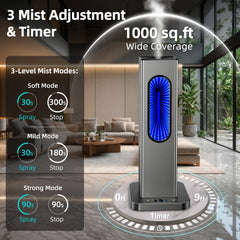 Waterless diffuser with seven ambient LED lights