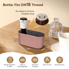 Rose gold waterless essential oil diffuser side view