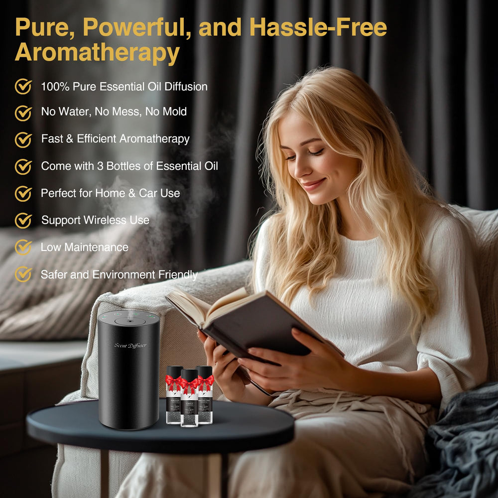 Nebulizing diffuser delivers pure aroma without water