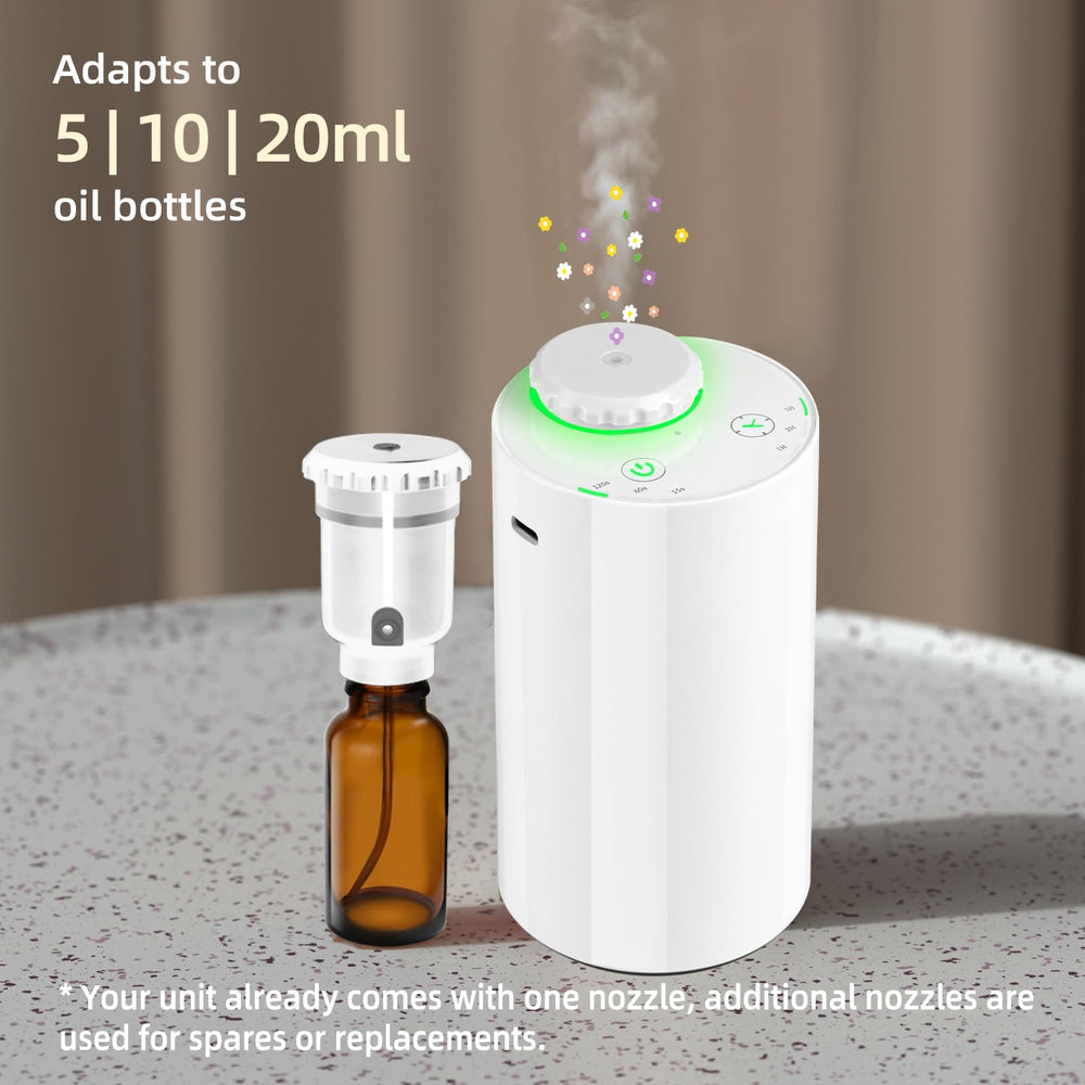 Battery-powered essential oil nebulizer with USB-C charging