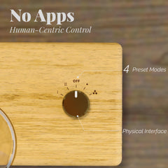 Waterless diffusion system showing 4 adjustable mist modes