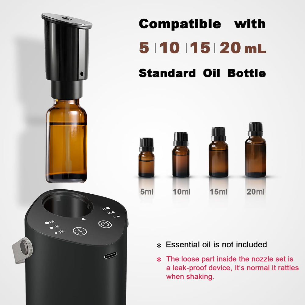 Portable car air freshener diffuser with handle in car cup holder