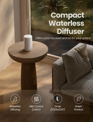 Close-up of nano-mist diffusion technology in the waterless diffuser