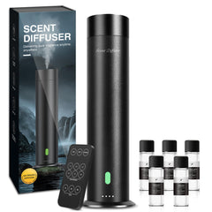 Front view of Waterless Scent Diffuser Starter Kit in black, 11.3 inches
