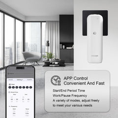 Diffuser mounted on wall with Bluetooth app control on phone