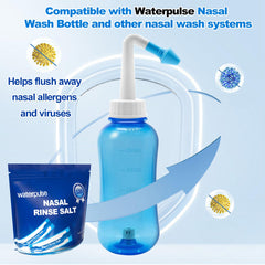 Waterpulse easy to use instructions for mixing saline solution at body temperature.