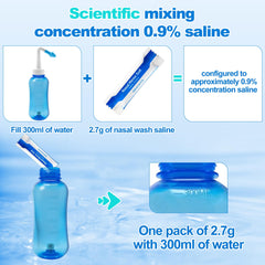 Waterpulse salt packets dissolve quickly in water for smooth rinsing.