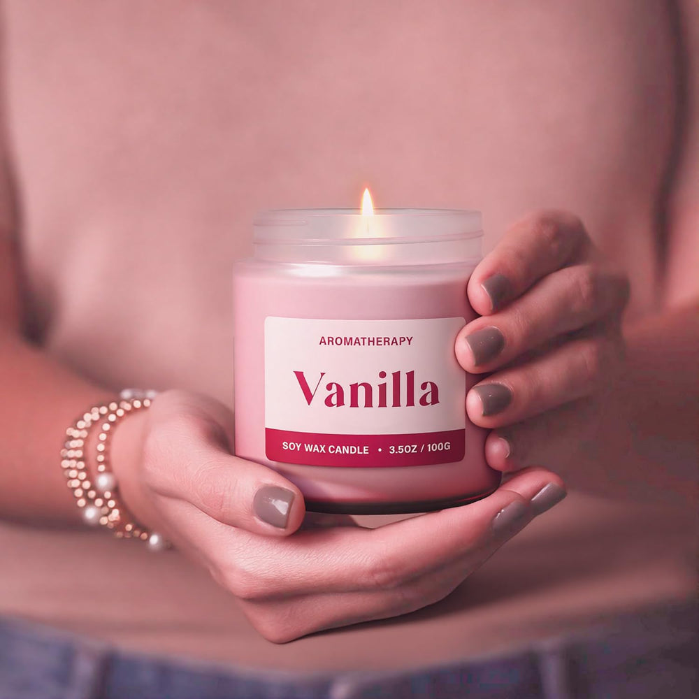 Pink-design candles used as home decor accents