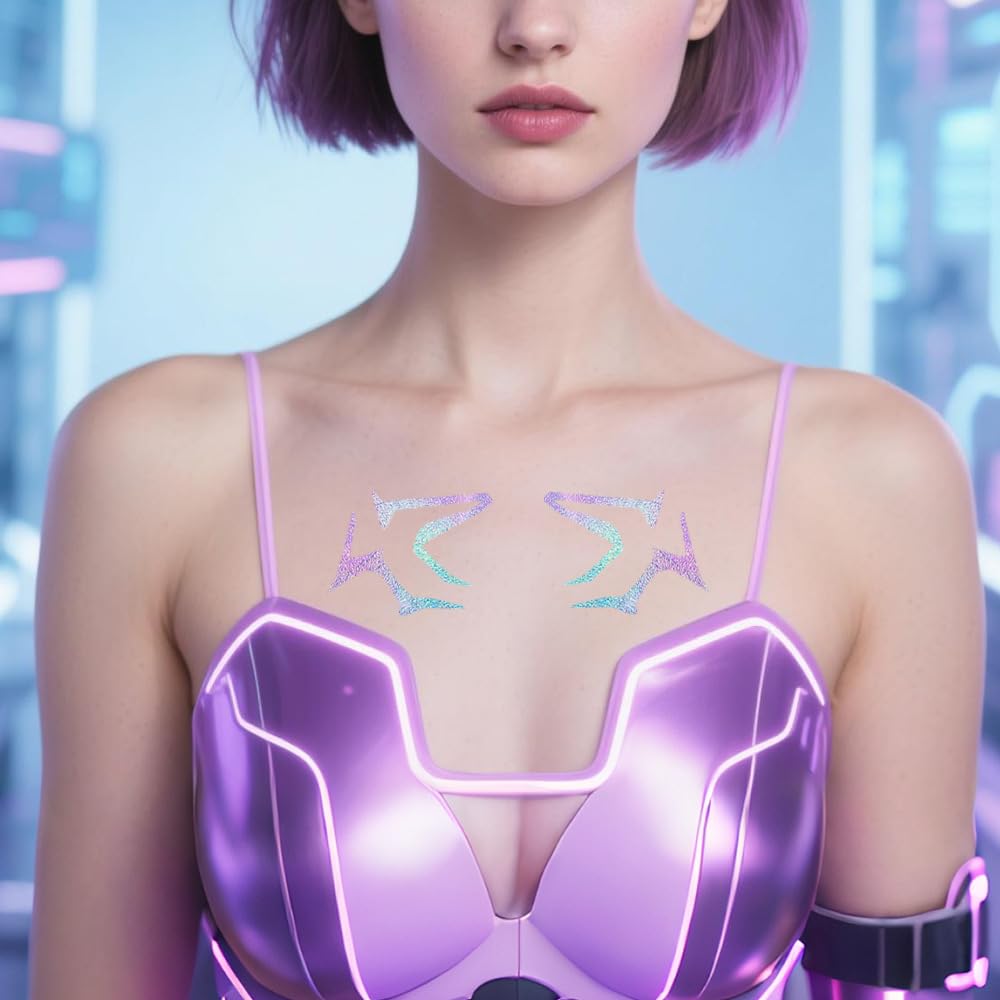 Waxkure anime purple tattoo design 7 convenient, skin-friendly art you can apply in moments.