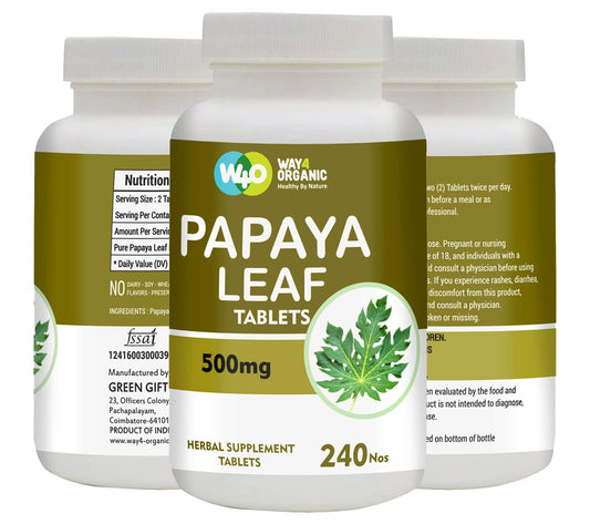 Hero image of WAY 4 Organic W4O Papaya Leaf Extract Capsules 500 mg