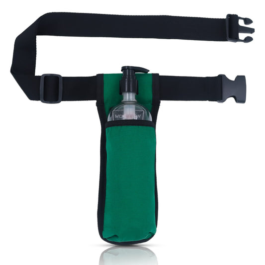 Front view of WEARWAN Massage Oil Holster in dark green