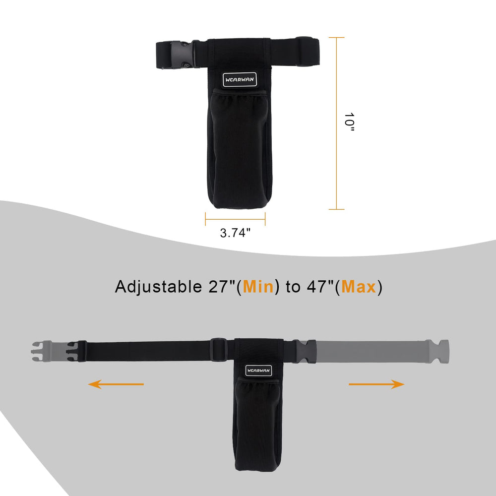 WEARWAN holster in use during a massage, showing easy bottle access (1B-Black)