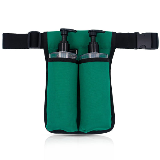 wearwan Massage Oil Holster 2B-Dark Green front view with adjustable waist strap