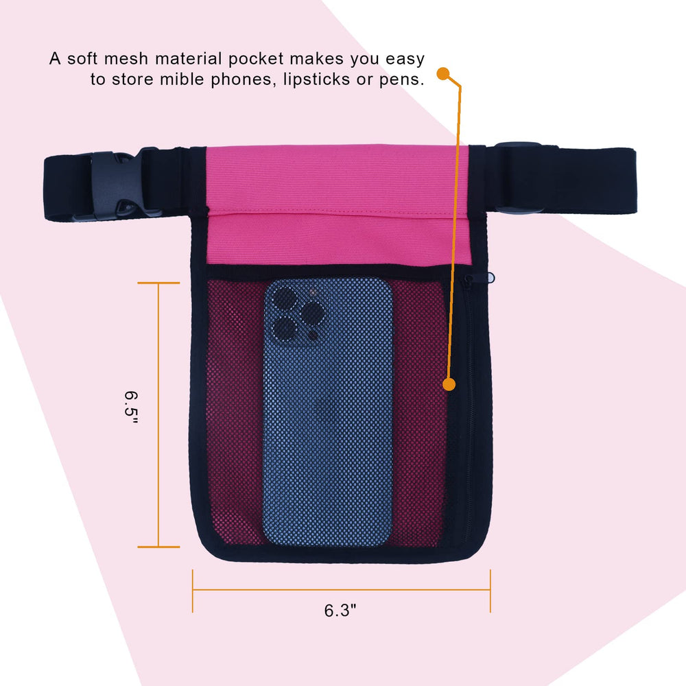 Wearwan Massage Oil Holster in 2B-Fuchsia - back view with mesh pocket