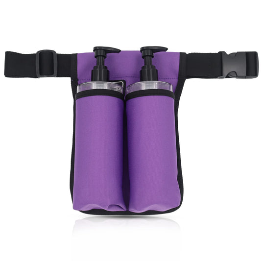 Front view of wearwan Massage Oil Holster in 2B-Purple
