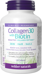 Webber Naturals Collagen30 with Biotin bottle and packaging