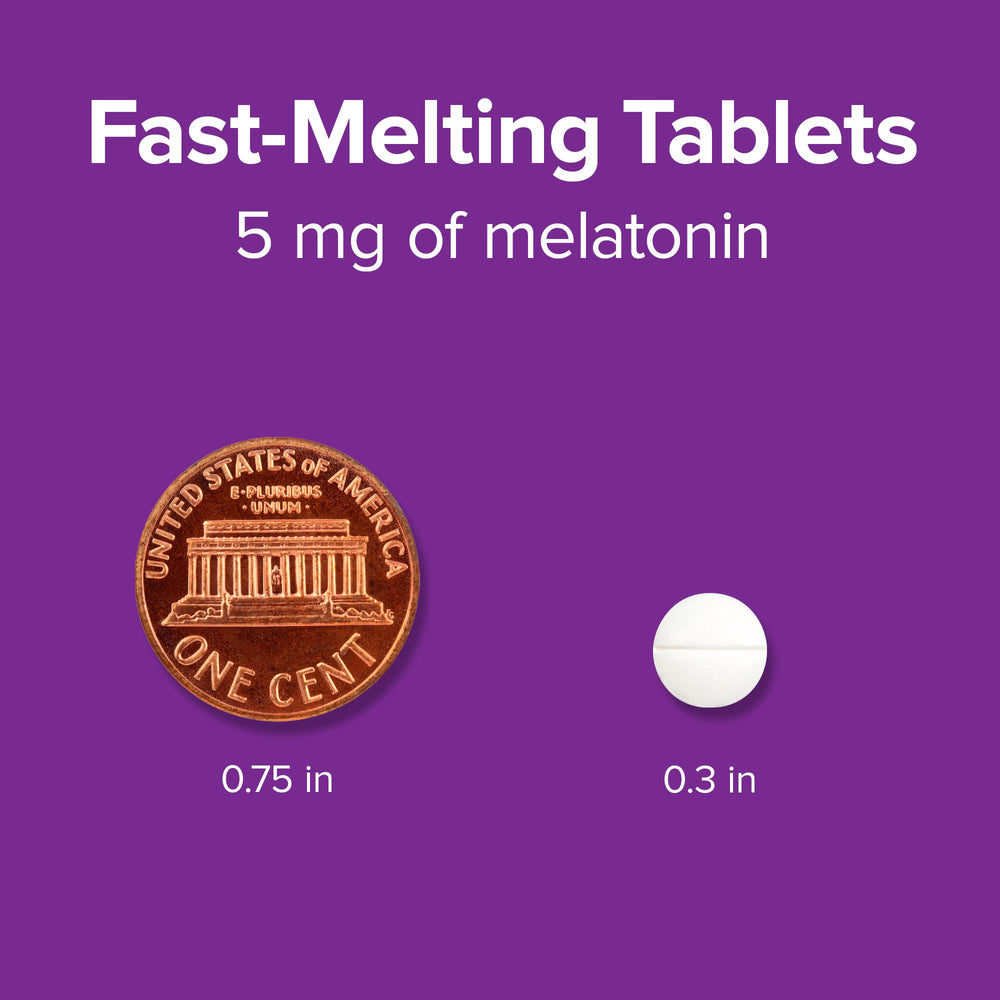 Melatonin tablets dissolving under the tongue without water