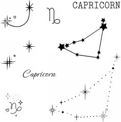 WEEKINK Capricorn constellation tattoo pack with detailed line work for a realistic look