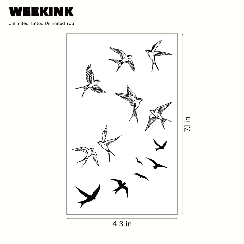 WEEKINK swallow tattoo on neck delivers subtle, realistic detailing.
