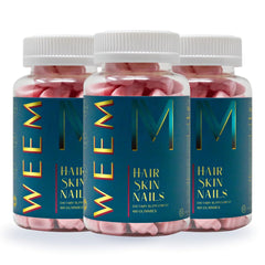 WEEM Hair Skin Nails Gummies bottle on white background