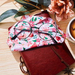 Durable reusable microfiber cleaning cloths with spring floral design