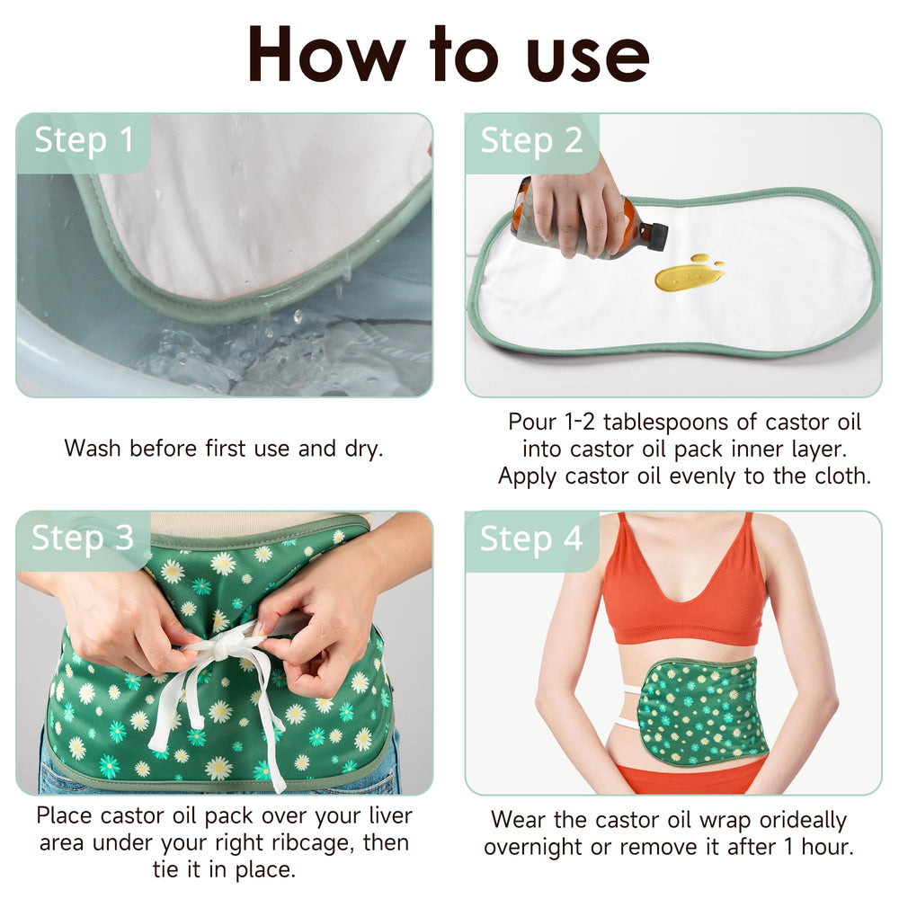Castor oil pack wrap being machine washed