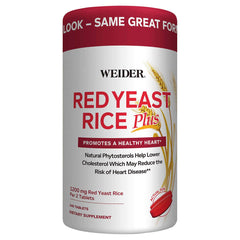 Weider Red Yeast Rice Plus bottle front, 1200 mg per serving for heart health support