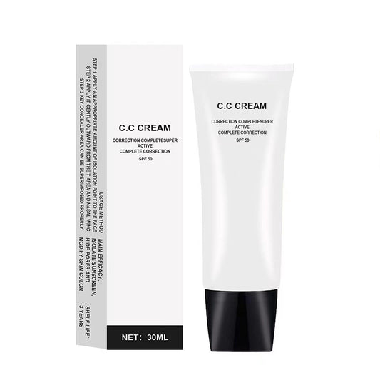 Weispo CC Cream bottle showing lightweight coverage with SPF 50.