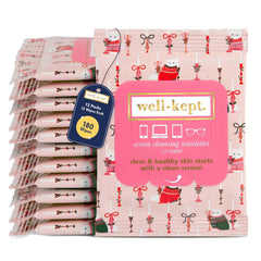 Well-Kept Tech & Lens Wipes packaging front view - 12 pack, 180 wipes
