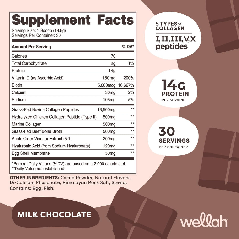 Wellah The Afterglow Multi Collagen Protein + Beauty Unflavored flavor bottle