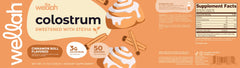 Ingredients and supplement facts for Wellah Colostrum Cinnamon Roll