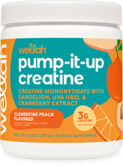 Front view of Wellah Creatine for Women, Clementine Peach flavor, 50 servings