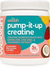 Wellah Creatine for Women Strawberry Pina Colada bottle with 50 servings