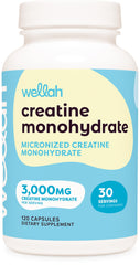 Front view of Wellah Creatine Monohydrate Capsules bottle