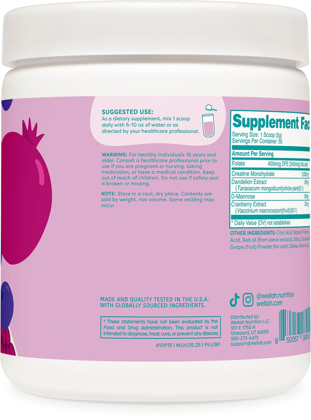 Wellah Pump-It-Up Creatine Unflavored flavor