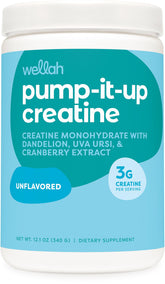 Wellah Creatine for Women bottle showing 100 servings (unflavored)