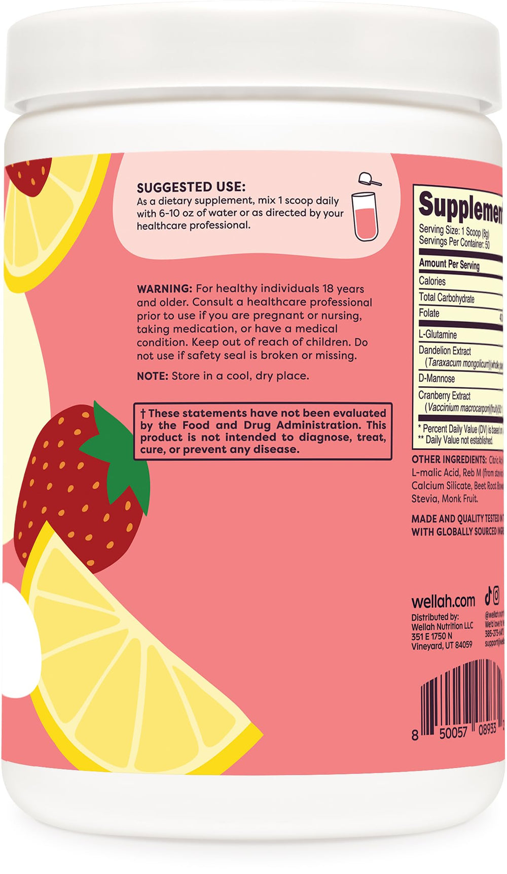 Graphic showing 5g L-Glutamine per serving