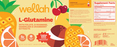 Serving spoon with Wellah L-Glutamine Powder Tropical Punch