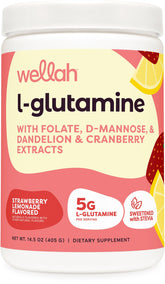 Packaging of Wellah L-Glutamine Strawberry Lemonade 50 servings