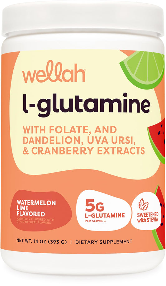 Wellah L-Glutamine Powder Watermelon Lime 50 Servings bottle