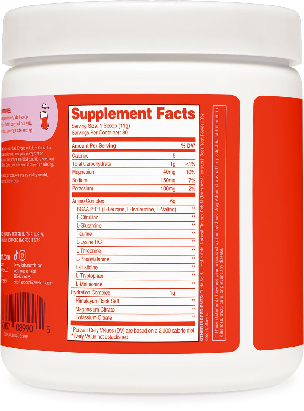 GMP-compliant manufacturing facility for Wellah So Long Soreness BCAA Powder