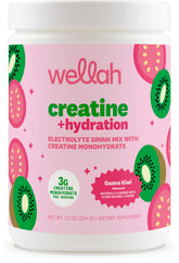 Wellah Creatine + Hydration Powder Guava Kiwi bottle label