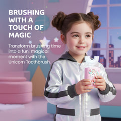 Close-up of U-shaped silicone brush heads for kids