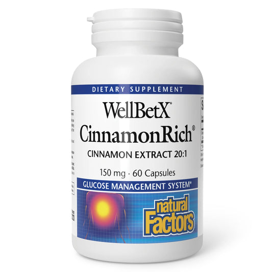 Natural Factors WellBetX CinnamonRich extract bottle and capsules