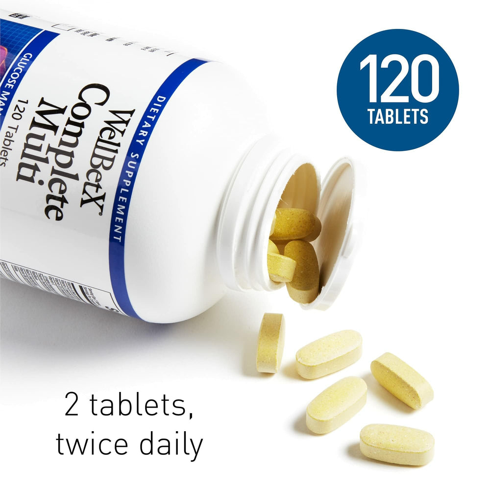 Daily value chart for WellBetX Complete Multi vitamins and minerals