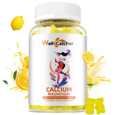 Wellcatcher Calcium Magnesium Gummies Lemon flavor – 60 count bottle (front view)