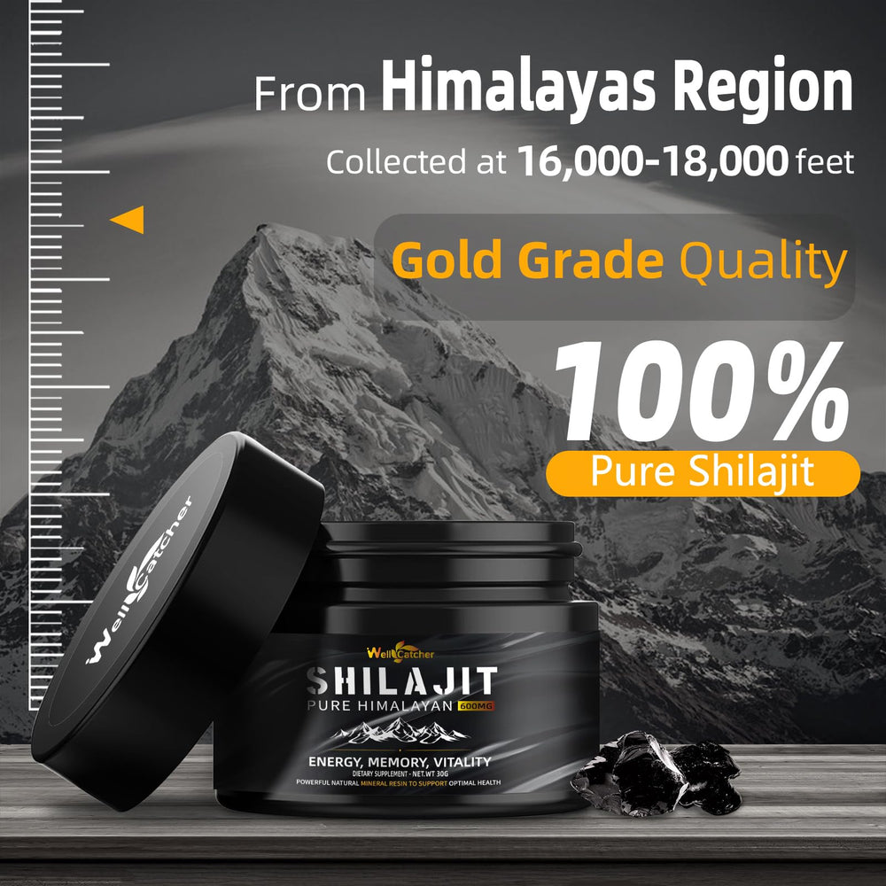 Shilajit resin bottle label close-up